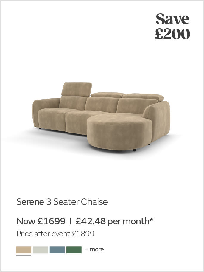 The Serene 3 Seater/Chaise